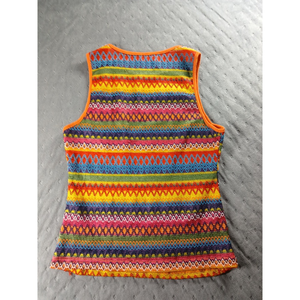 Unbranded Vintage Boho Multi Color Geometric Knit Sleeveless Tank S/XS - Picture 6 of 8